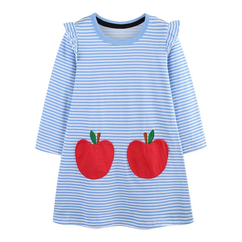 Jumping Meters Rainbow Sweater Dress Long Sleeve Girls Cotton Dress Autumn Winter Toddler Party Dress