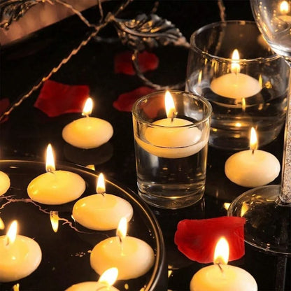 Elegant Unscented Floating Disc Candles