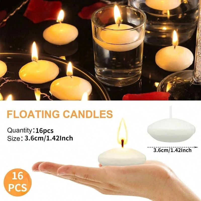 Elegant Unscented Floating Disc Candles