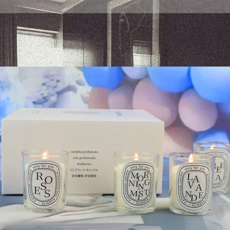 Romantic Transparent Glass Jar Aromatherapy Candle