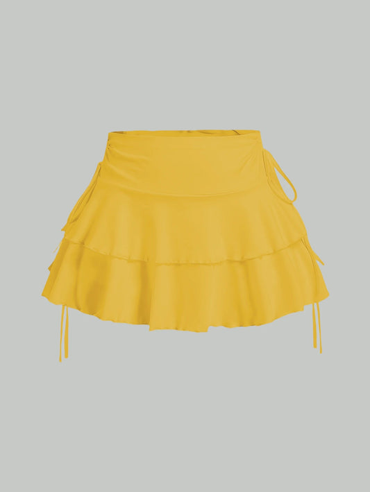 Womens Milk Silk Mini Skirt Casual Summer Stretch High Waist Skirt