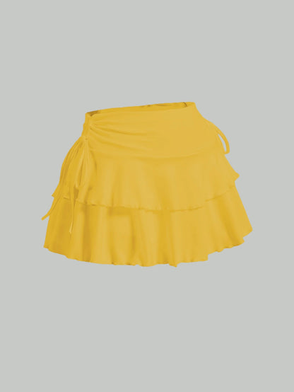 Womens Milk Silk Mini Skirt Casual Summer Stretch High Waist Skirt