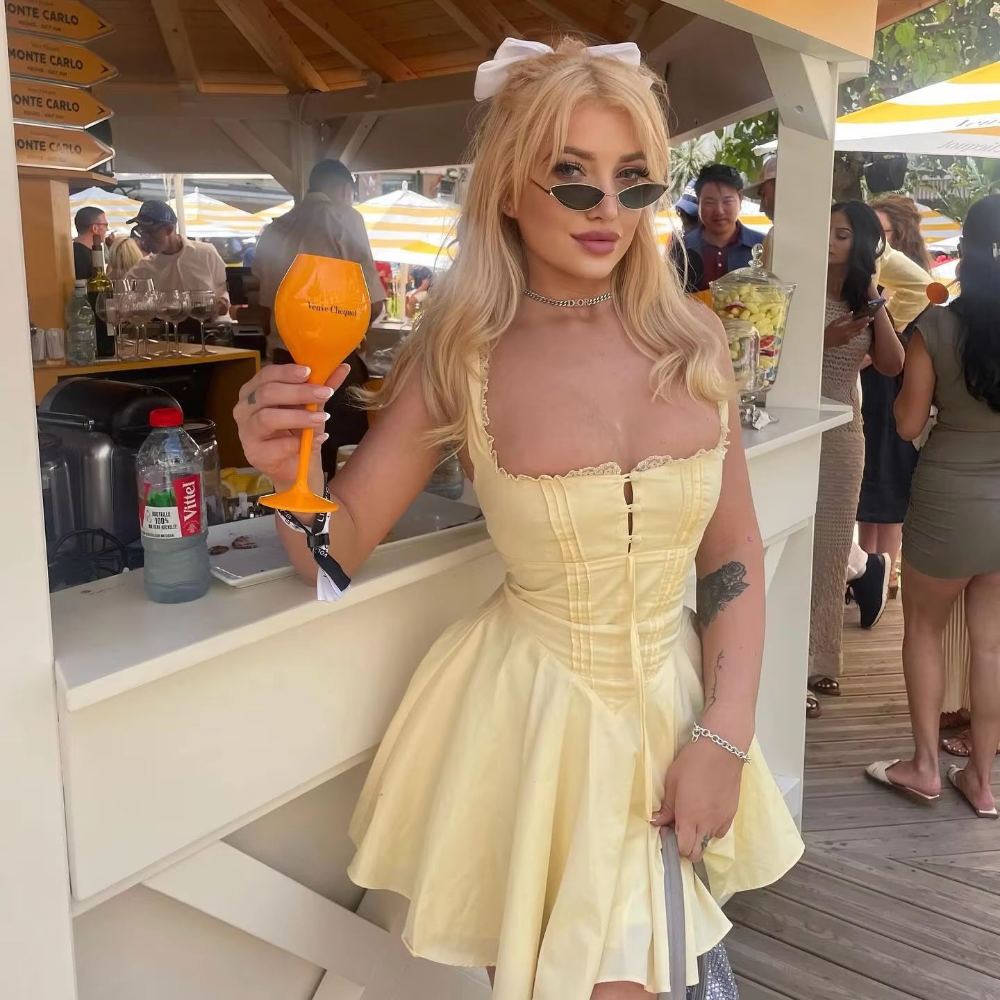 Sexy Yellow A Line Party Dress with Lace Up Back