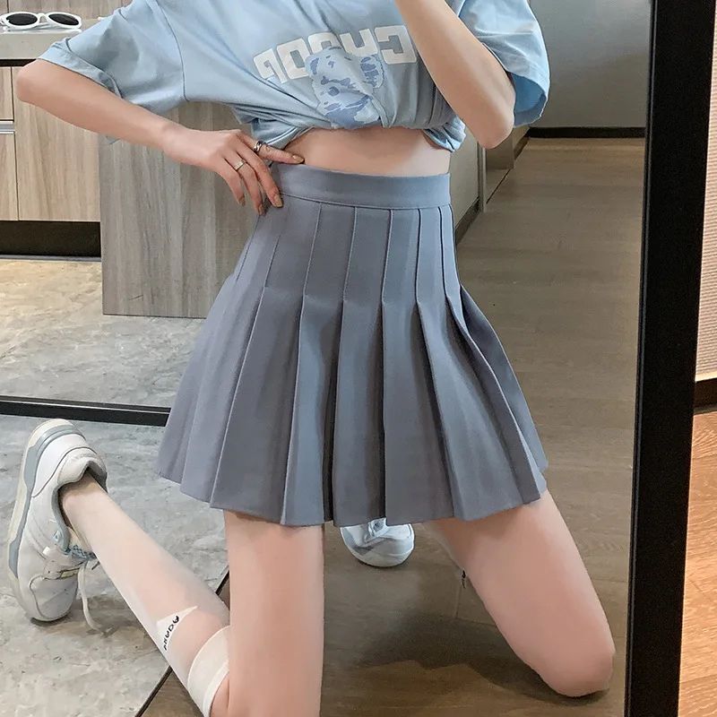 Classic High Waist Pleated Mini Skirt – A-Line JK Style Summer Skirt for Women