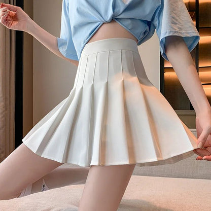 Classic High Waist Pleated Mini Skirt – A-Line JK Style Summer Skirt for Women