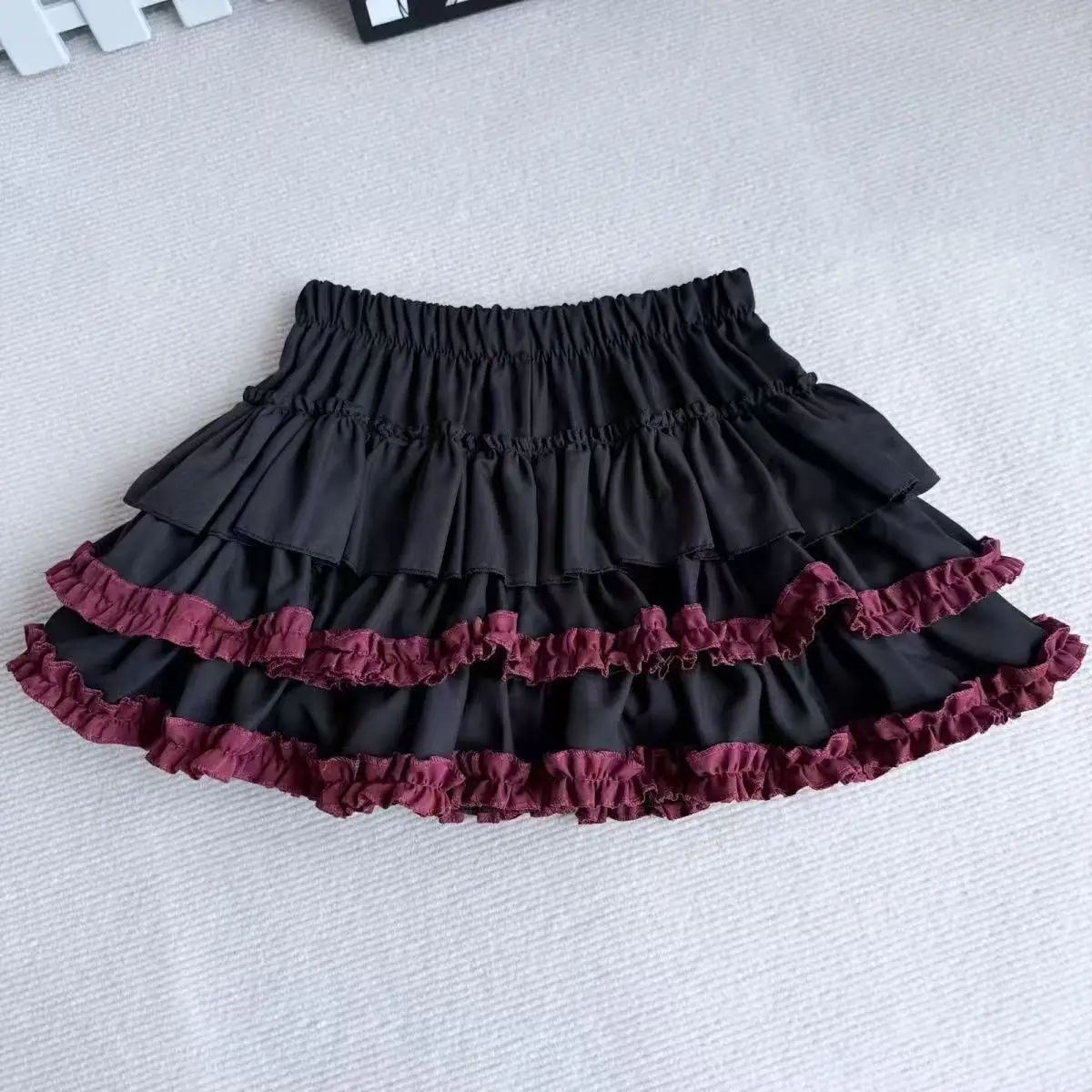 Purple Y2K Fluffy Cake Mini Skirt with White Lace Trim – Sweet Lolita A-Line Pleated Skirt