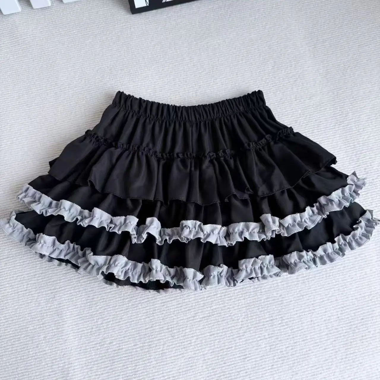 Purple Y2K Fluffy Cake Mini Skirt with White Lace Trim – Sweet Lolita A-Line Pleated Skirt