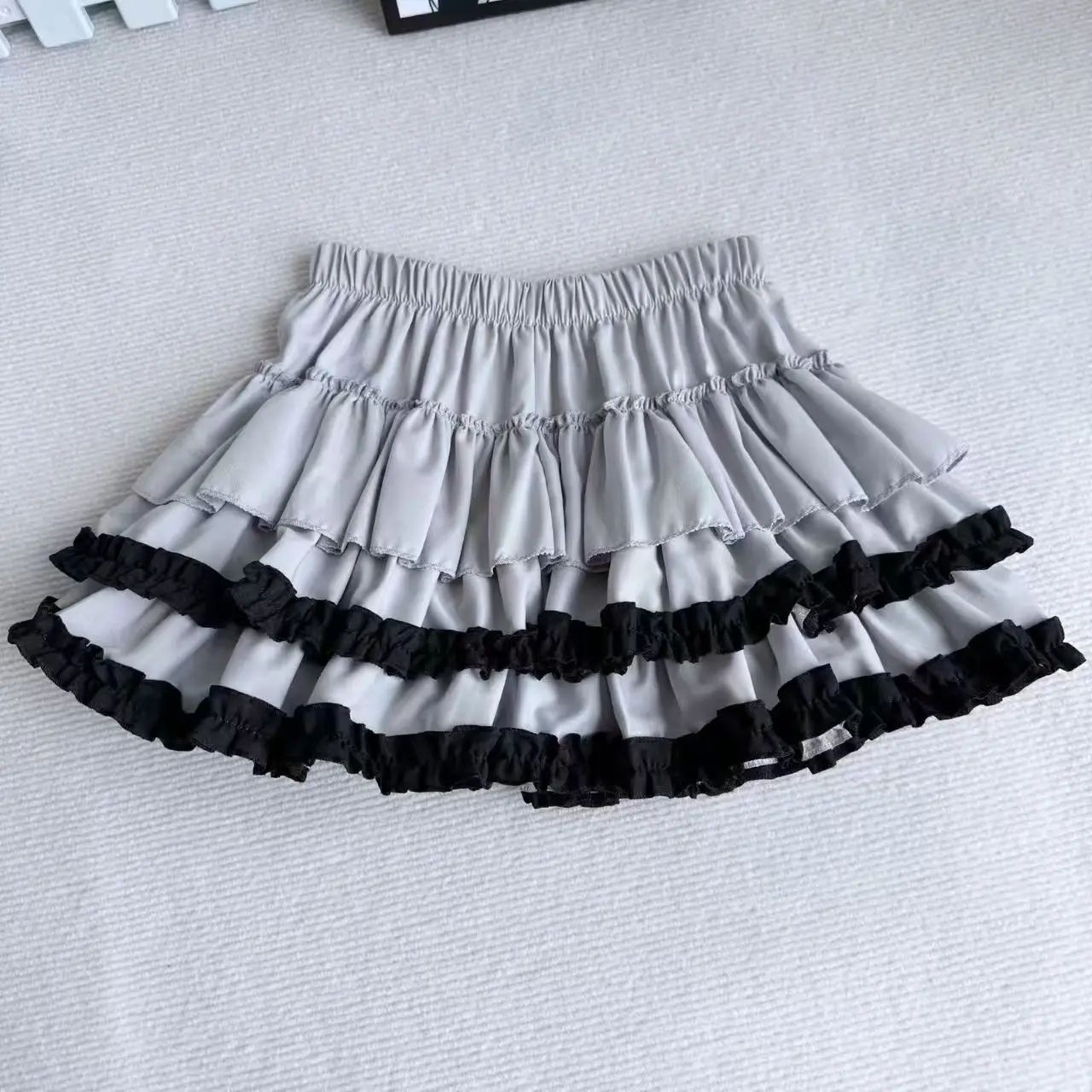 Purple Y2K Fluffy Cake Mini Skirt with White Lace Trim – Sweet Lolita A-Line Pleated Skirt