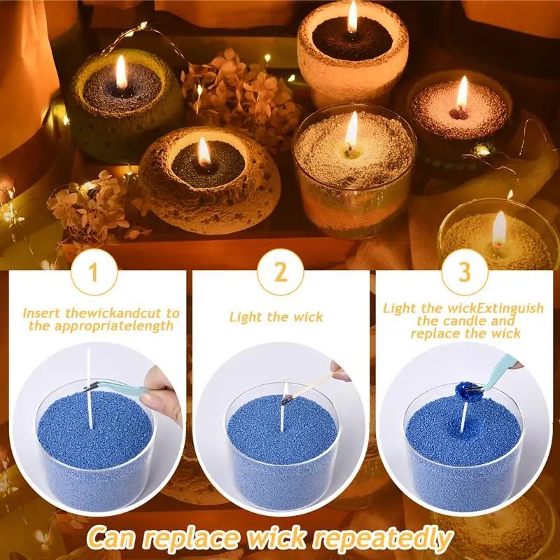 Creative DIY Candle Sand Wax Colorful Pearl Granules for Handmade Candle Crafts