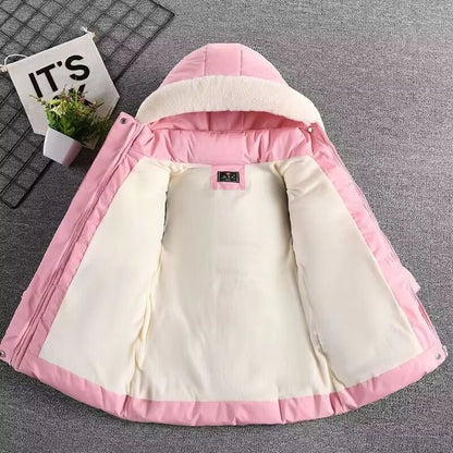 Girls Princess Hooded Winter Coat Warm Kids Hooded Jacket Fashion Outerwear for Ages 3–8