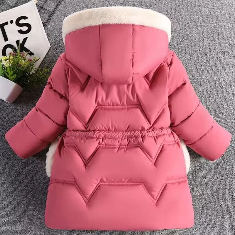 Girls Princess Hooded Winter Coat Warm Kids Hooded Jacket Fashion Outerwear for Ages 3–8