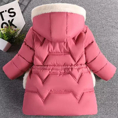 Girls Princess Hooded Winter Coat Warm Kids Hooded Jacket Fashion Outerwear for Ages 3–8