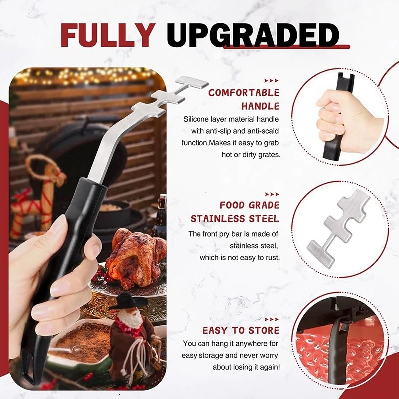 Universal Grill Grate Lifter Tool | Premium Cast Iron Grid Gripper & BBQ Handle Clip Infrastructure