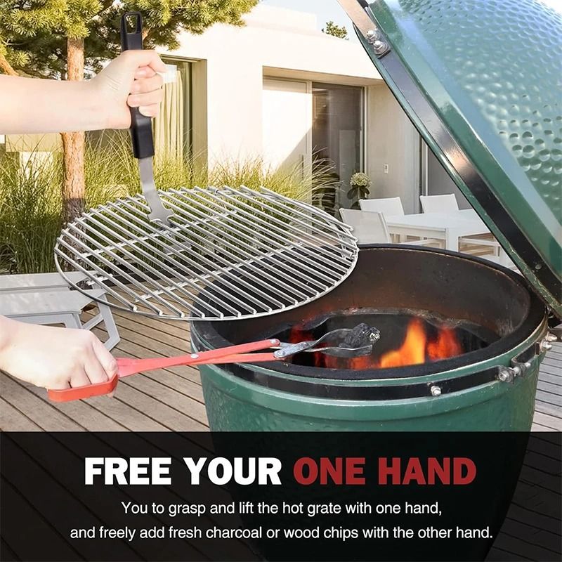 Universal Grill Grate Lifter Tool | Premium Cast Iron Grid Gripper & BBQ Handle Clip Infrastructure