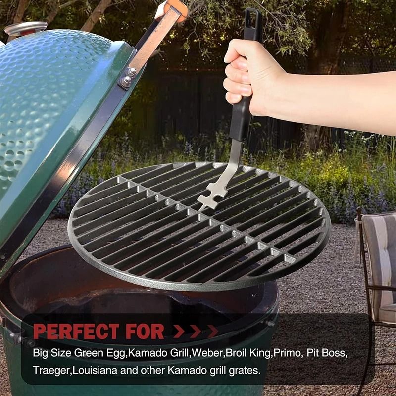 Universal Grill Grate Lifter Tool | Premium Cast Iron Grid Gripper & BBQ Handle Clip Infrastructure