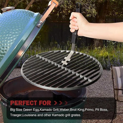 Universal Grill Grate Lifter Tool | Premium Cast Iron Grid Gripper & BBQ Handle Clip Infrastructure