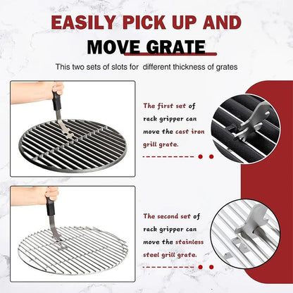 Universal Grill Grate Lifter Tool | Premium Cast Iron Grid Gripper & BBQ Handle Clip Infrastructure