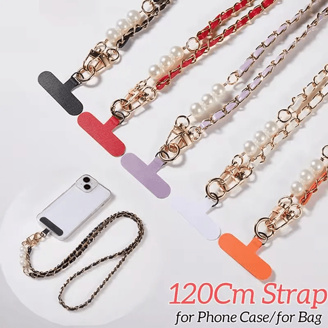 Color Pearl Crossbody Phone Lanyard Stylish Adjustable Universal Phone Strap