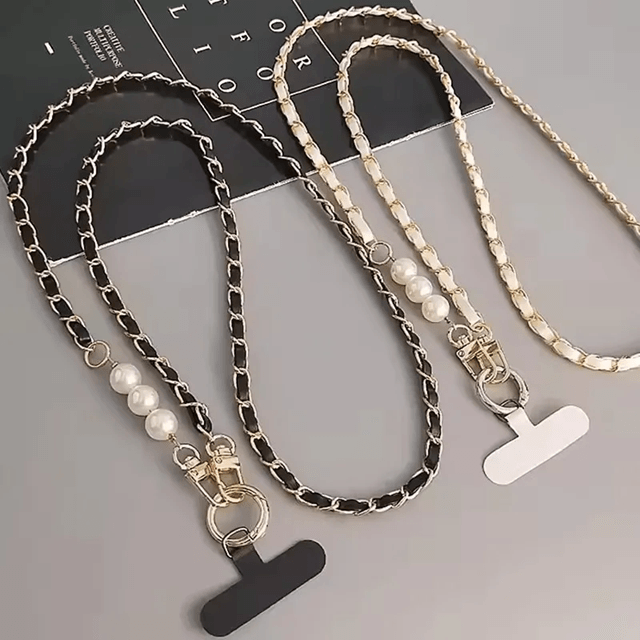 Color Pearl Crossbody Phone Lanyard Stylish Adjustable Universal Phone Strap
