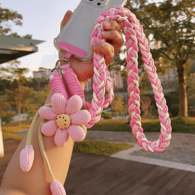 Floral Braided Crossbody Phone Lanyard Adjustable Universal Phone Strap