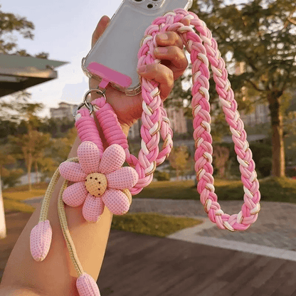 Floral Braided Crossbody Phone Lanyard Adjustable Universal Phone Strap