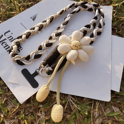 Floral Braided Crossbody Phone Lanyard Adjustable Universal Phone Strap