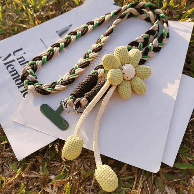Floral Braided Crossbody Phone Lanyard Adjustable Universal Phone Strap