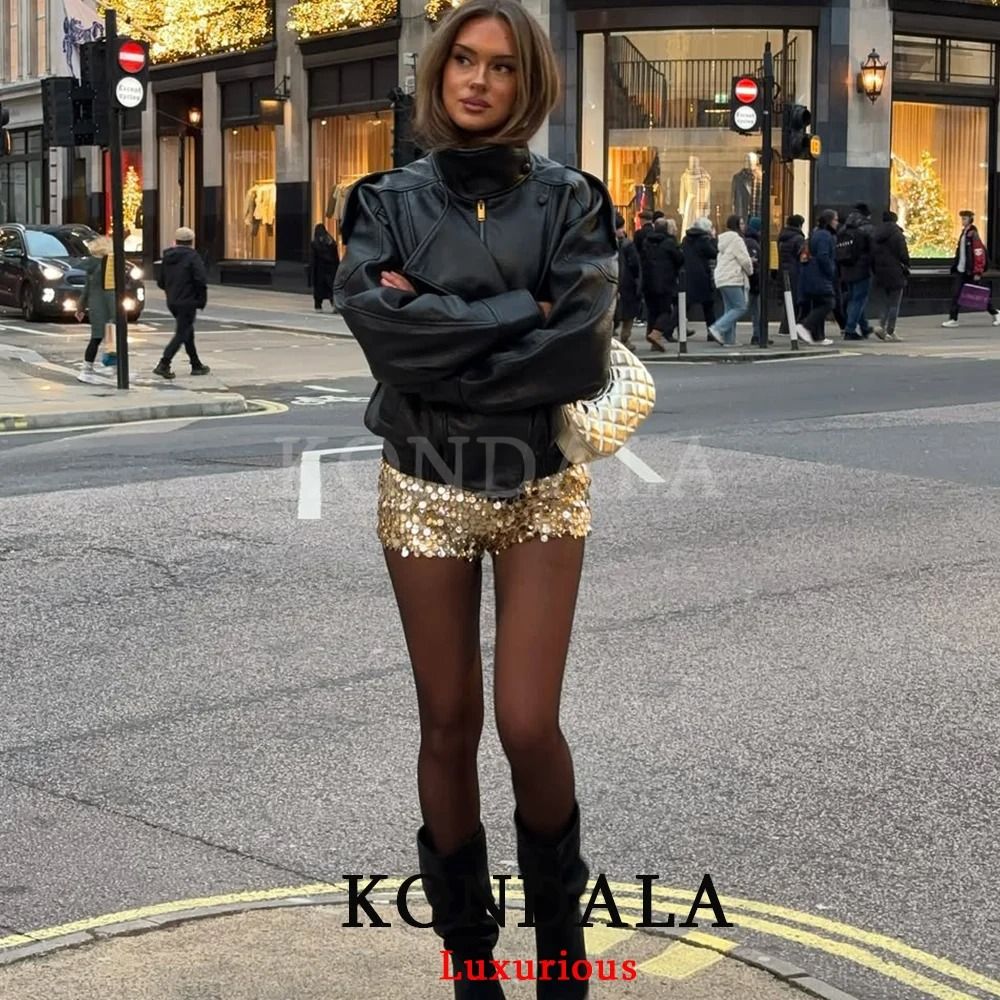Casual Chic Oversized Faux Leather Jacket Spring Streetwear