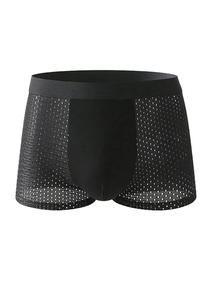 Mens Ice Silk Mesh Boxer Shorts Breathable Cooling Underwear 8 Pack