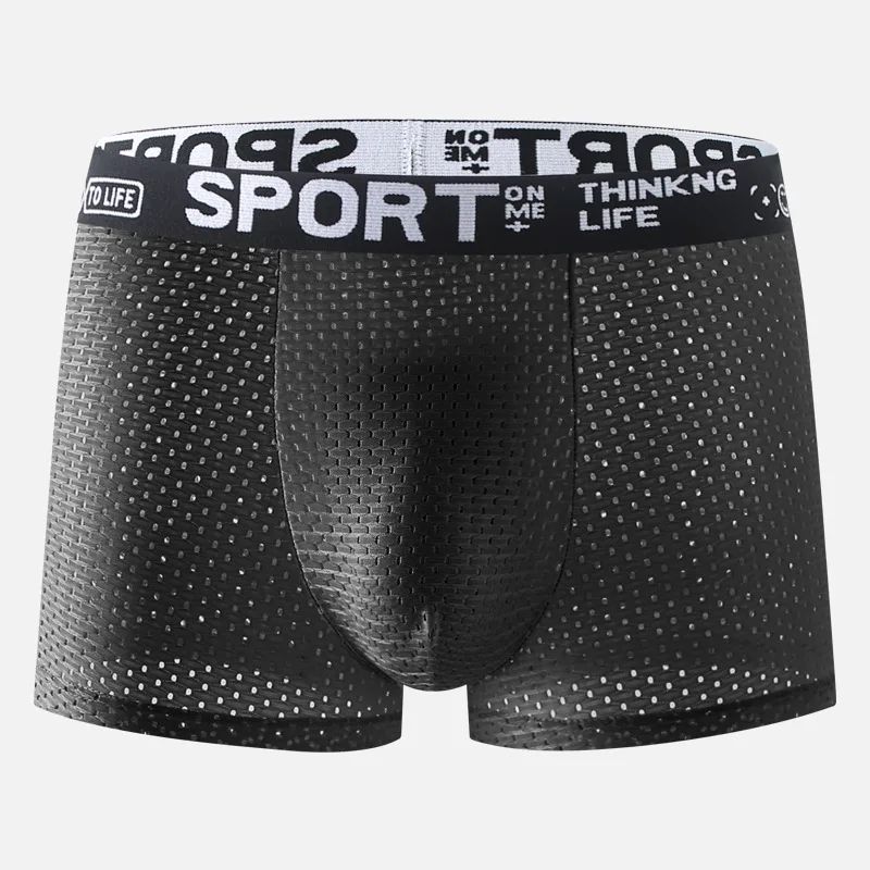 Mens Ice Silk Boxer Shorts Breathable Cooling Underwear 5 Pack