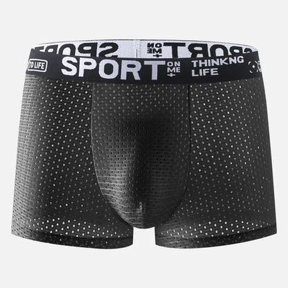 Mens Ice Silk Boxer Shorts Breathable Cooling Underwear 5 Pack