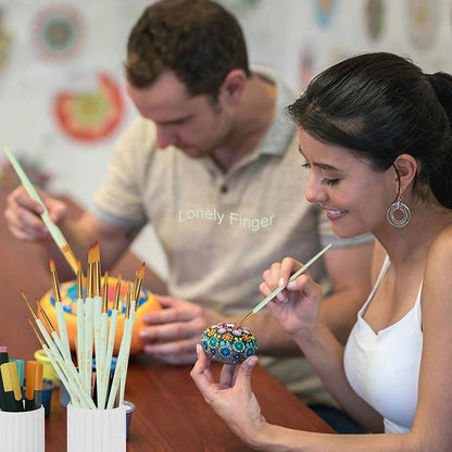 12 Piece Artist Paint Brush Set for Acrylic Watercolor and Fine Detail Painting
