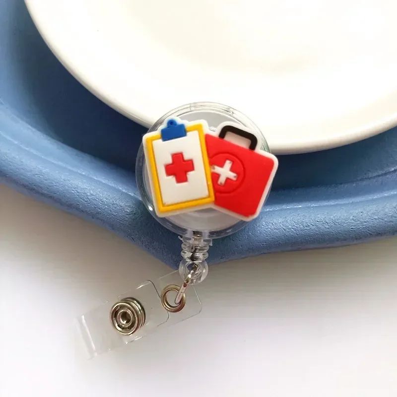 Cartoon Nurse Retractable Badge Reel ID Badge Holder for Doctors, Students and Staff