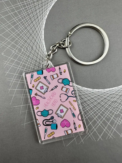 Pink Nurse Badge Holder Wallet with Lanyard for ID Cards, Bank Cards and Business Cards