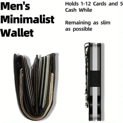 RFID Blocking Minimalist Metal Wallet with Money Clip Slim Front Pocket Card Holder