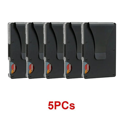 RFID Blocking Minimalist Metal Wallet with Money Clip Slim Front Pocket Card Holder