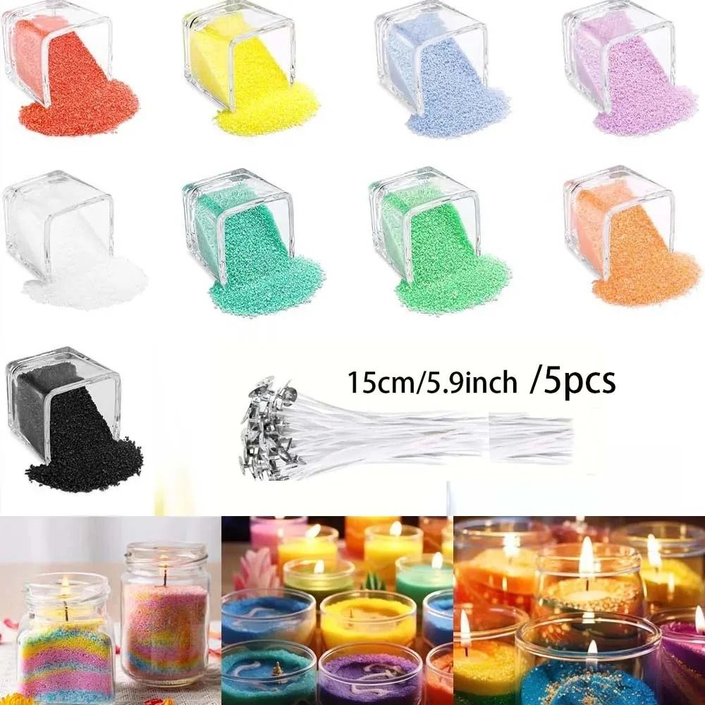Colorful Sand Wax Candle Making Kit DIY Granulated Wax Candle Craft Set
