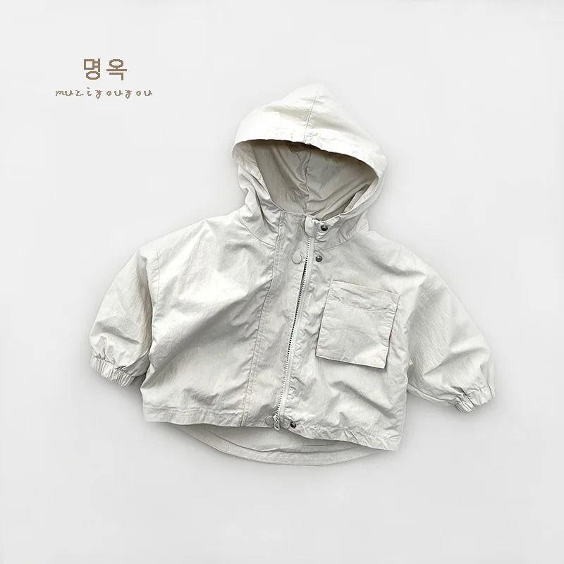 Kids Boys Hooded Windbreaker Jacket Lightweight Cotton Spring Autumn Coat