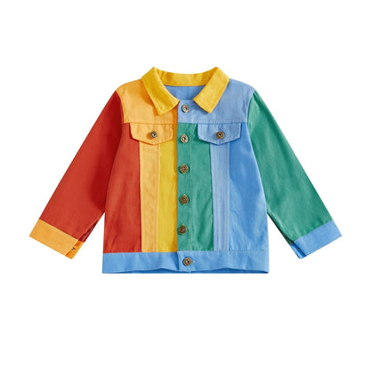 Kids Color Block Windbreaker Jacket Lightweight Hooded Jacket for Boys and Girls
