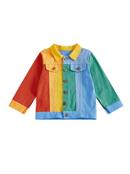 Kids Color Block Windbreaker Jacket Lightweight Hooded Jacket for Boys and Girls