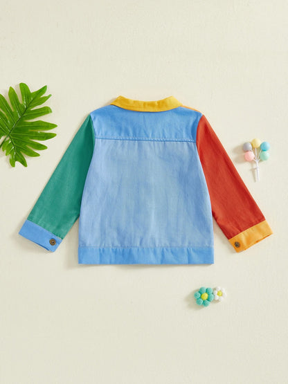 Kids Color Block Windbreaker Jacket Lightweight Hooded Jacket for Boys and Girls