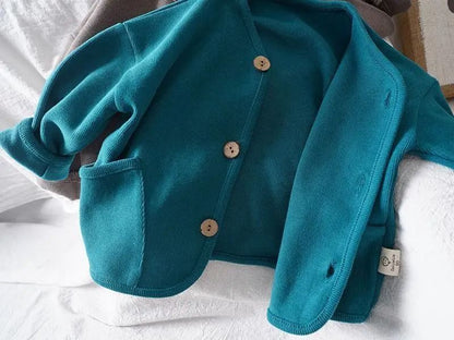 Kids Cotton Cardigan Jacket Korean Style Loose Autumn Top for Boys and Girls