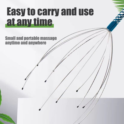 Octopus Head Massager Manual Scalp Massage Tool Stress Relief Hair Scratcher