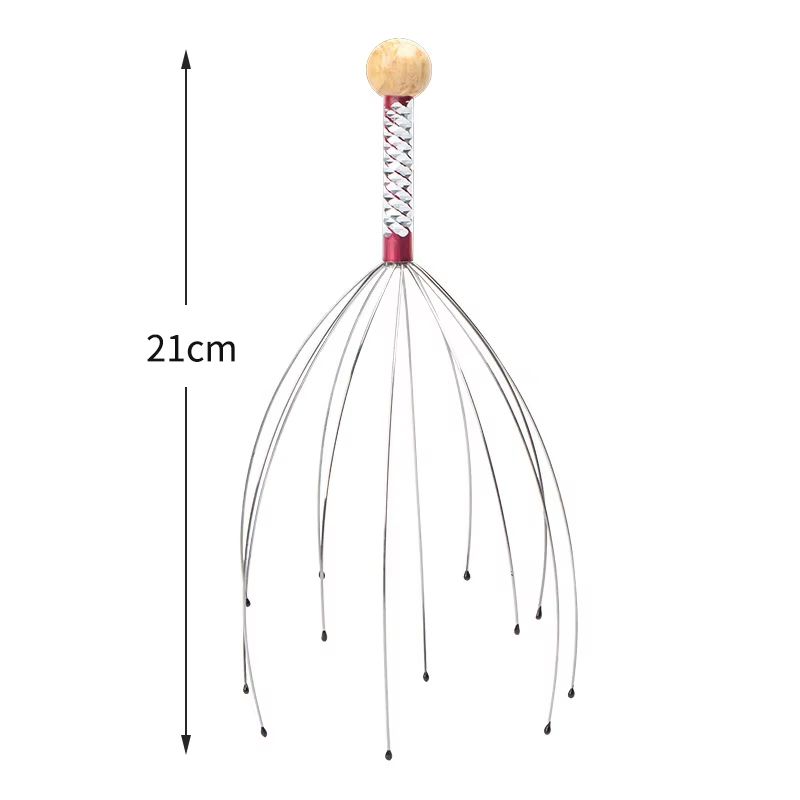 Octopus Head Massager Manual Scalp Massage Tool Stress Relief Hair Scratcher