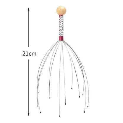 Octopus Head Massager Manual Scalp Massage Tool Stress Relief Hair Scratcher