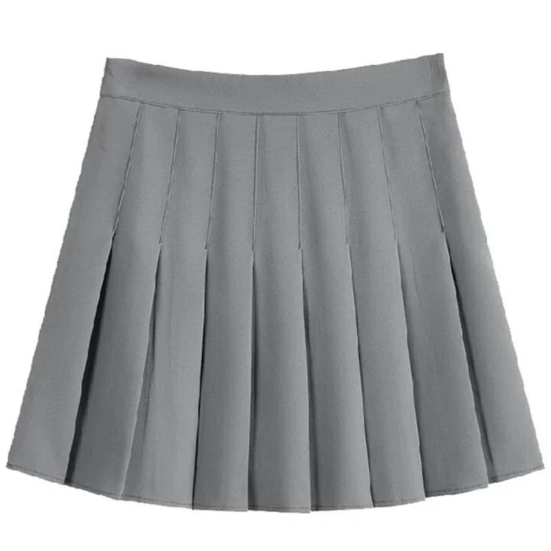 Women's High Waist Pleated Mini Skirt – Preppy Style A-Line Elastic Waist JK Skirt with Zipper