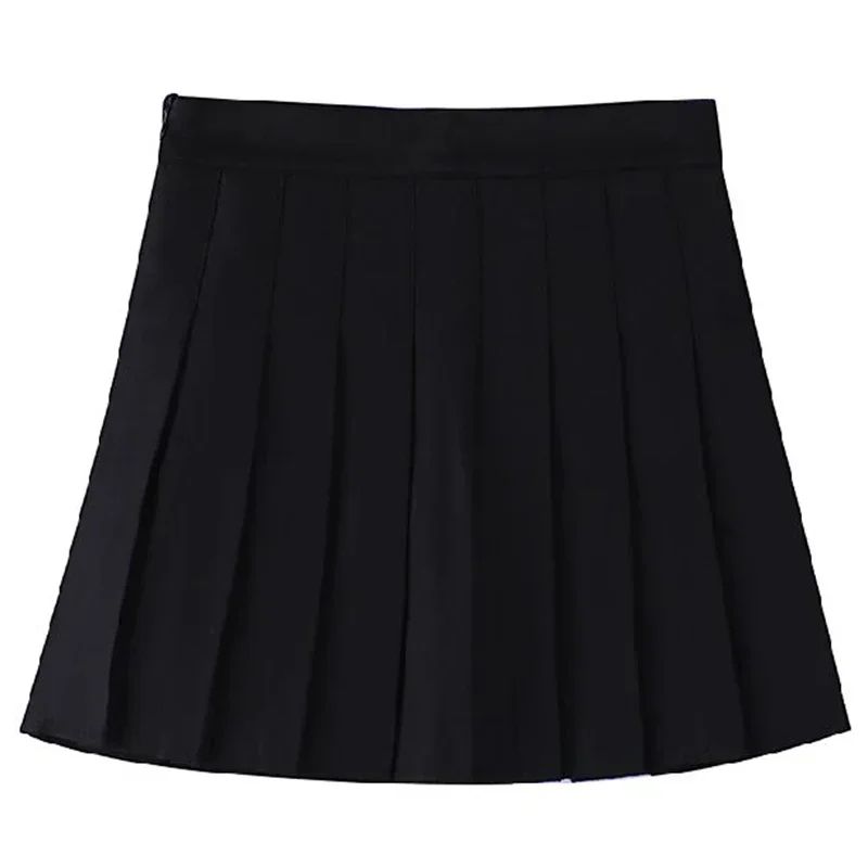 Women's High Waist Pleated Mini Skirt – Preppy Style A-Line Elastic Waist JK Skirt with Zipper
