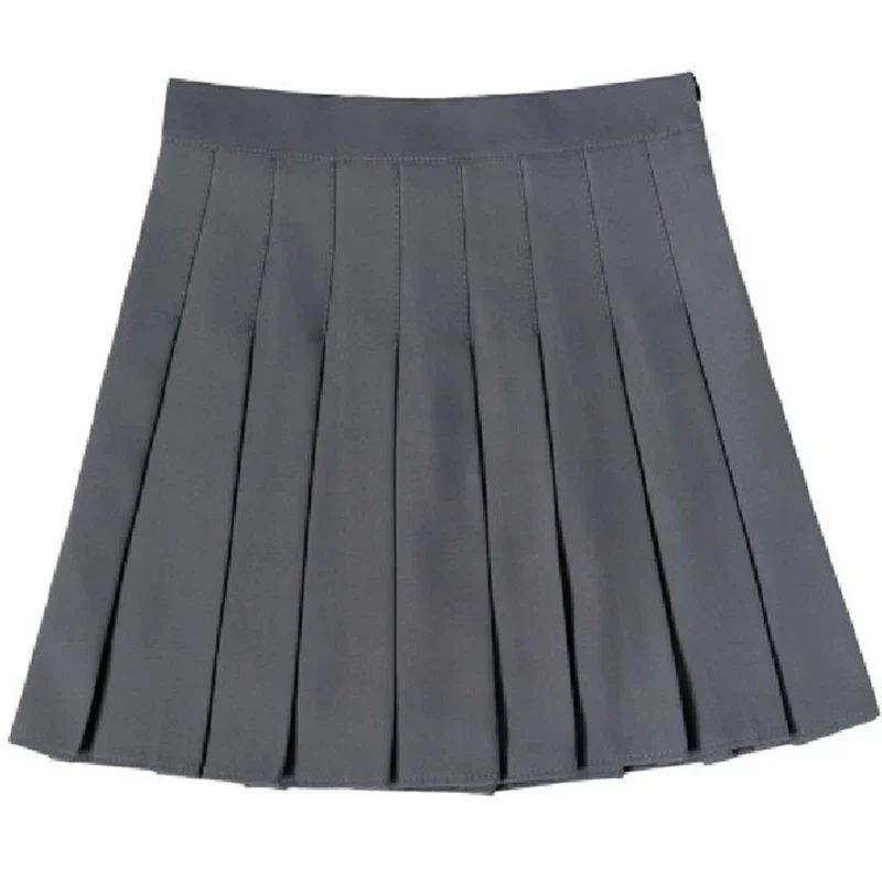 Women's High Waist Pleated Mini Skirt – Preppy Style A-Line Elastic Waist JK Skirt with Zipper