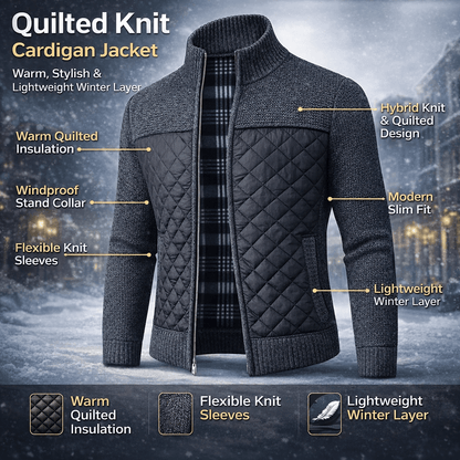 Slim Fit Knitted Cardigan Coat, Cozy & Stylish for Winter Wear