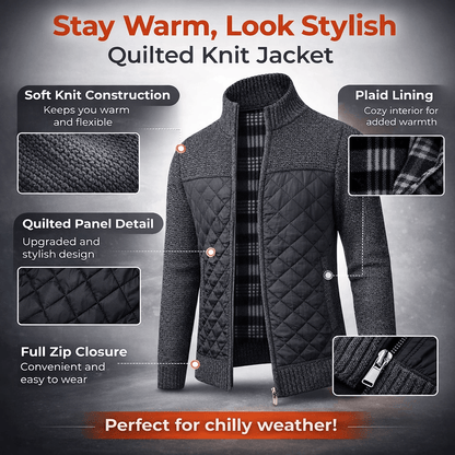 Slim Fit Knitted Cardigan Coat, Cozy & Stylish for Winter Wear